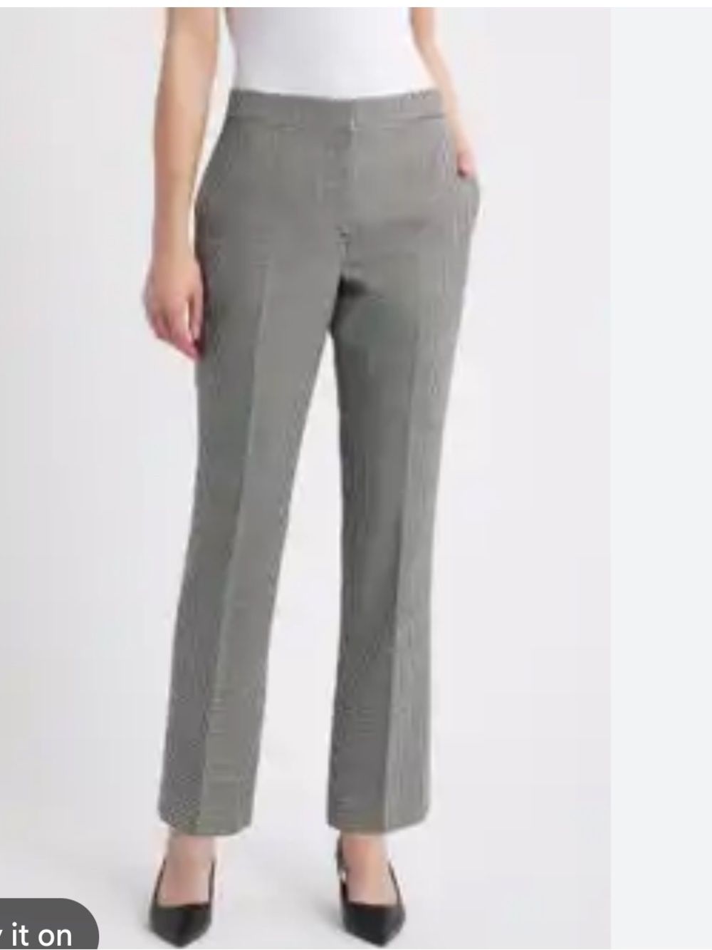 Elie Tahari Charcoal Straight-Leg Dress Trousers Sz 12